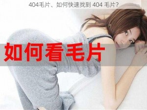 404毛片、如何快速找到 404 毛片？