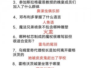 霍格沃兹的禁咒奥秘：揭秘遗世独立魔法的使用之道