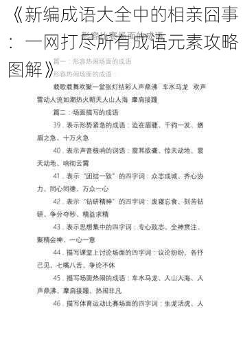 《新编成语大全中的相亲囧事：一网打尽所有成语元素攻略图解》