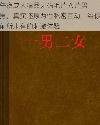 午夜成人精品无码毛片 A 片男男，真实还原两性私密互动，给你前所未有的刺激体验