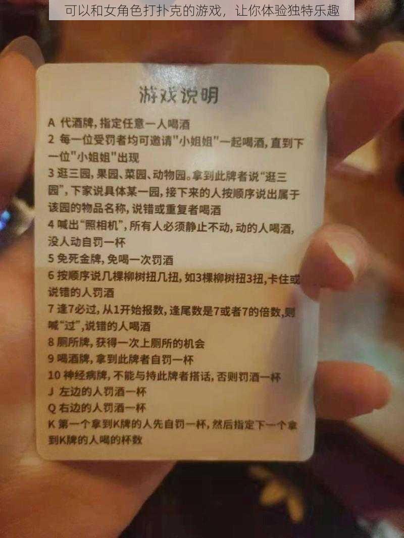 可以和女角色打扑克的游戏，让你体验独特乐趣