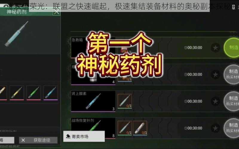 《双倍荣光：联盟之快速崛起，极速集结装备材料的奥秘副本探秘》