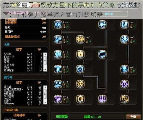 龙之谷魔导师极致力量下的暴力加点策略与实战指南：玩转强力魔导师之暴力升级秘籍