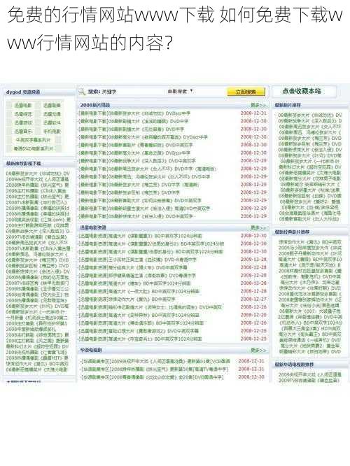 免费的行情网站www下载 如何免费下载www行情网站的内容？