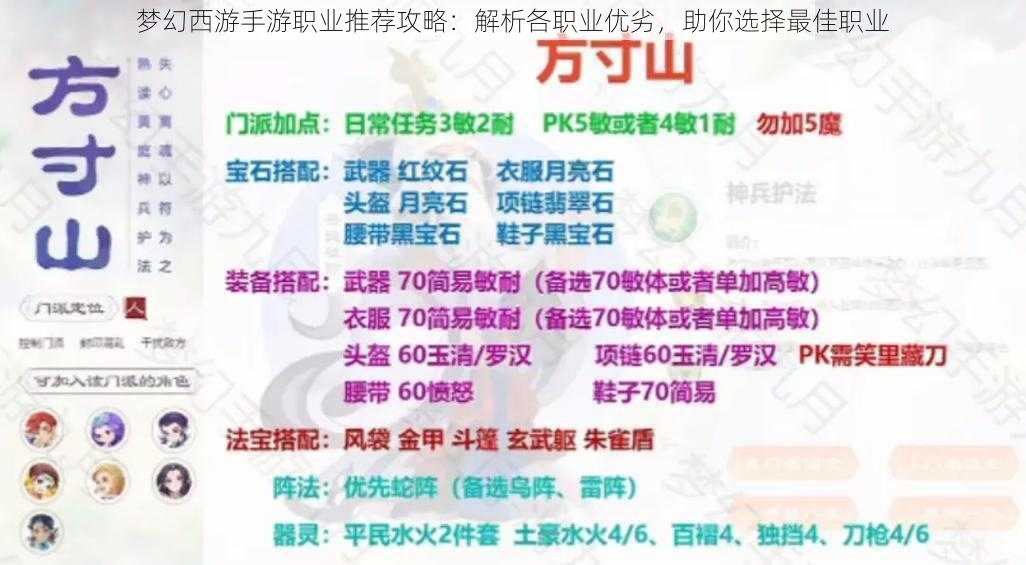 梦幻西游手游职业推荐攻略：解析各职业优劣，助你选择最佳职业