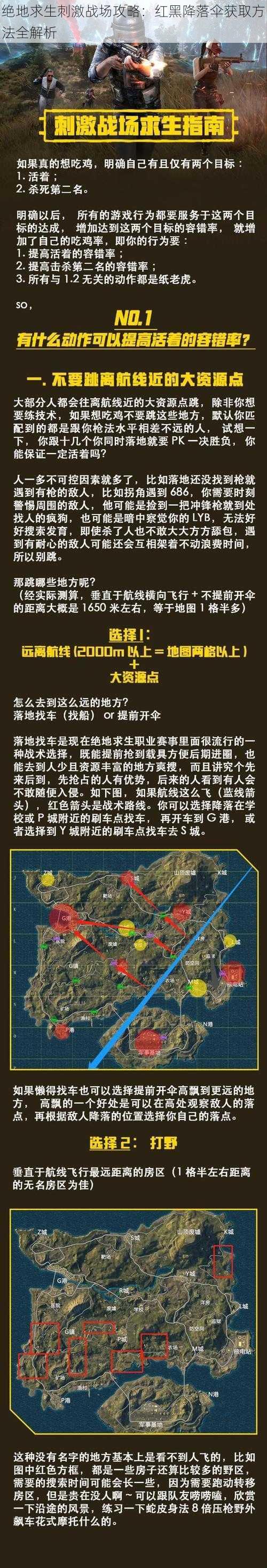 绝地求生刺激战场攻略：红黑降落伞获取方法全解析