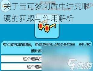 关于宝可梦剑盾中讲究眼镜的获取与作用解析