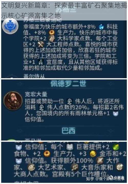 文明复兴新篇章：探索最丰富矿石聚集地揭示核心矿源富集之地