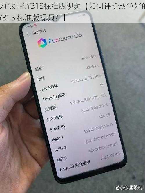 成色好的Y31S标准版视频【如何评价成色好的 Y31S 标准版视频？】