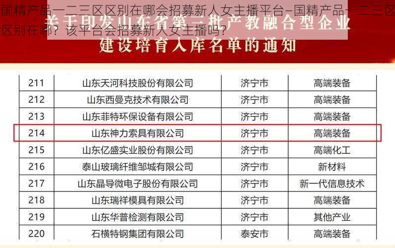 国精产品一二三区区别在哪会招募新人女主播平台—国精产品一二三区区别在哪？该平台会招募新人女主播吗？