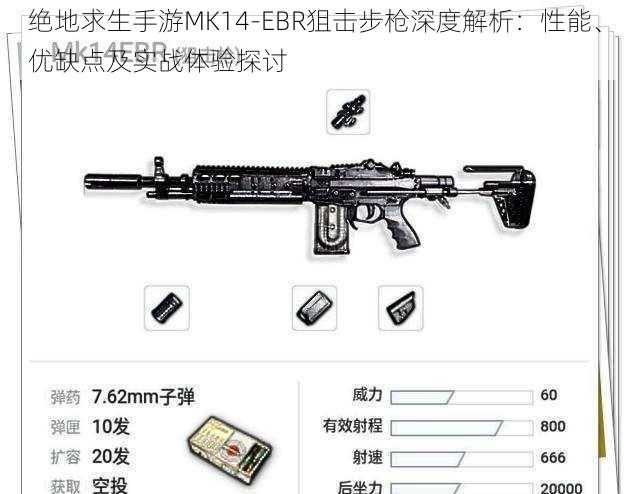 绝地求生手游MK14-EBR狙击步枪深度解析：性能、优缺点及实战体验探讨