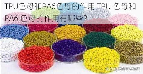 TPU色母和PA6色母的作用 TPU 色母和 PA6 色母的作用有哪些？