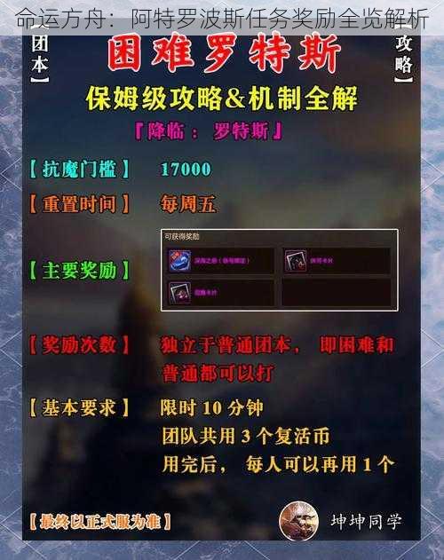 命运方舟：阿特罗波斯任务奖励全览解析