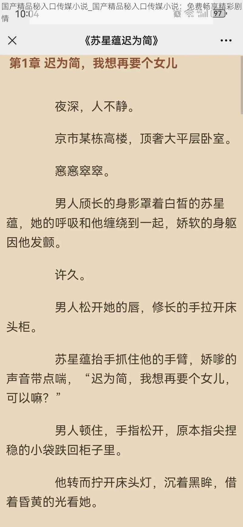 国产精品秘入口传媒小说_国产精品秘入口传媒小说：免费畅享精彩剧情