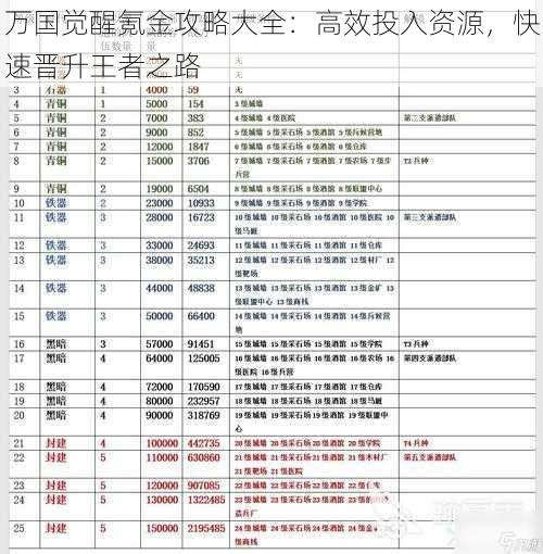 万国觉醒氪金攻略大全：高效投入资源，快速晋升王者之路