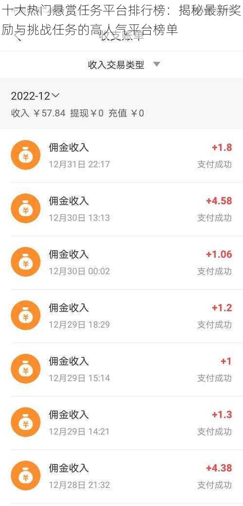 十大热门悬赏任务平台排行榜：揭秘最新奖励与挑战任务的高人气平台榜单