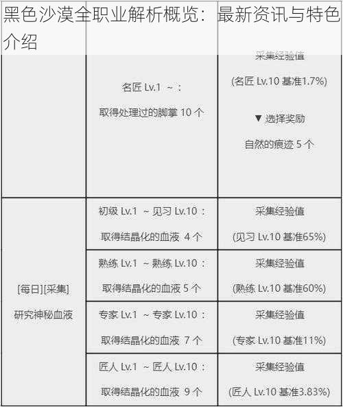 黑色沙漠全职业解析概览：最新资讯与特色介绍