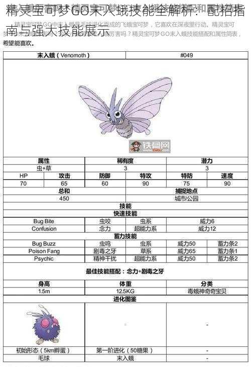 精灵宝可梦GO末入蛾技能全解析：配招指南与强大技能展示