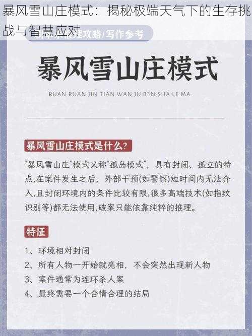 暴风雪山庄模式：揭秘极端天气下的生存挑战与智慧应对